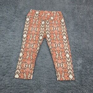 K Jordan Leggings Womens 1X Beige Snake Print Everyday Capri Stretch 30x20* NWOT